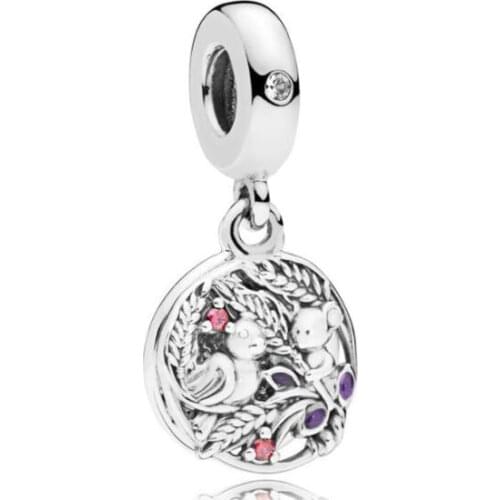 Genuine 925 Sterling Silver Bead Charm GrainsM And Bird Always By Your Side Beads Fit Pan Bracelet & Necklace Jewelry