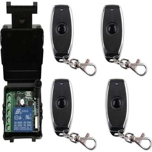 DC12V 1CH 1 CH 10A Remote Control Light Switch Relay Output Radio Receiver Module +one-button metal Remote Garage Door/lamp