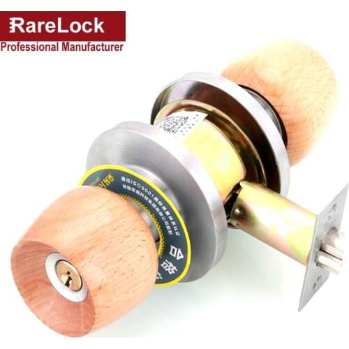 Wooden Handle Door Lock Knob with Keys for Office Bedroom Women Bag room Door Hardware DIY Rarelock a