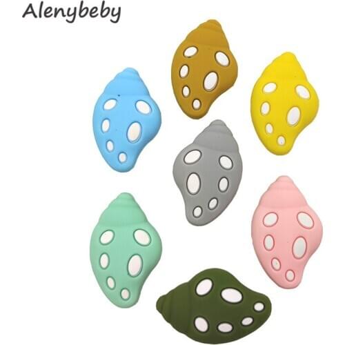 Mini Cute Silicone Conch Bead Animal Baby Teether Food Grade Infant Teething Bead For DIY Nursing Necklace Accessories Toy