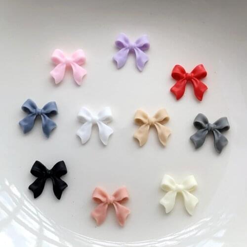 DIY solid color beautiful bow flat back rhinestone nail art deco supplies wedding decoration nail rhinestones 60pcs/lot