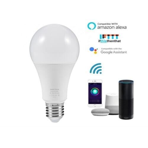 E27 Wifi Smart LED Light 8W 5RGB 800lm Smart Life Bulb Voice Control Work With Alexa/ Google/ IFTTT, CE/ FCC/ ROSH Certification