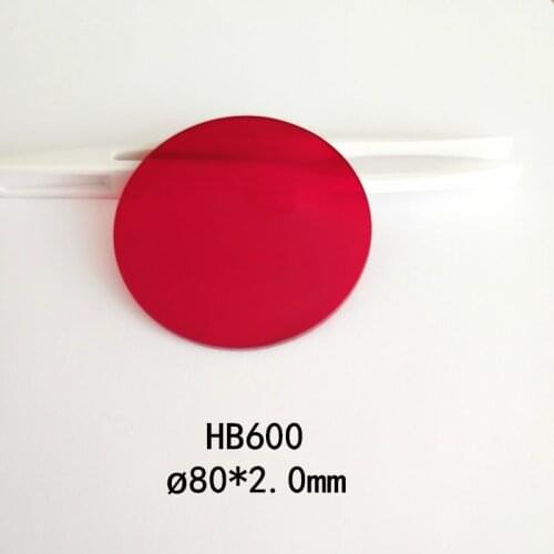 80*2.0Mm Cut-Off Filter Lens Red Optical Glass Hb600 600Nm Rear Transmission