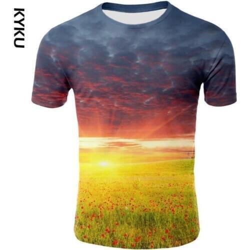 New Men 3d T -Shirt Casual Short Sleeve O -Neck Fashion Nature Printed 3d T Shirt Men Tees High Quality Brand Tshirt