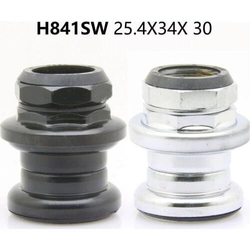 NECO 1.125 Inch Fixed Gear Threaded Headset 25.4 Stem 1 1/8" 30 fork 34headtrub Bicycle Parts Black Silver H841SW