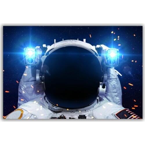 HT082 Spectacular Universe Earth And Moon Space Station Astronaut Silk Fabric Poster Art Decor Indoor Painting Gift