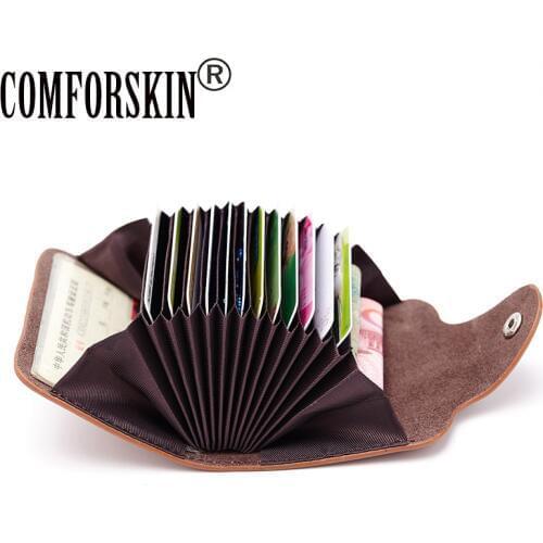 COMFORSKIN Brand Card Case 2019 High Quality Split Leather Credit Card Holders Useful Card Holder 5 Color Factory Price On Sale