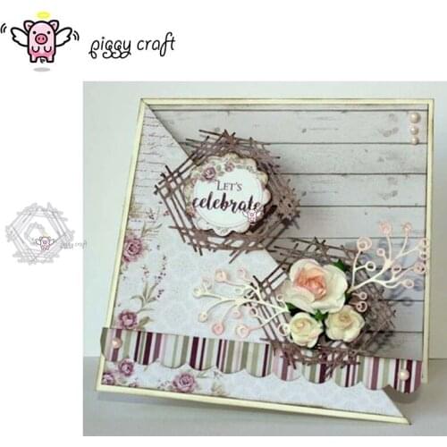 Piggy Craft metal cutting dies cut die mold Irregular woven frame Scrapbook paper craft knife mould blade punch stencils dies