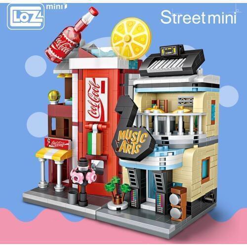 LOZ Mini Bricks Architecture Mini Street Model Cake Store Shop Building Assembly Toy City Square Block Set Kids Gift Bookstore