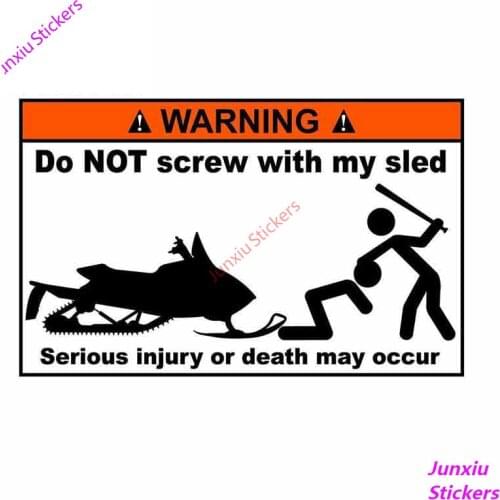 Do Not Screw Vinyl Car Decal Sticker Snowmobile Sled Funny Arctic Skidoo for Motorcycle Car Body Window Bumper Decal KK13*12cm