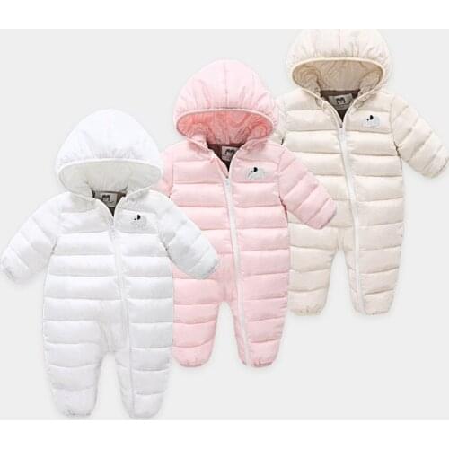 New winter coat fashion Newborn baby clothes Long-sleeved hooded cotton-padded Keep warm baby boy toddler snowsuit Romper