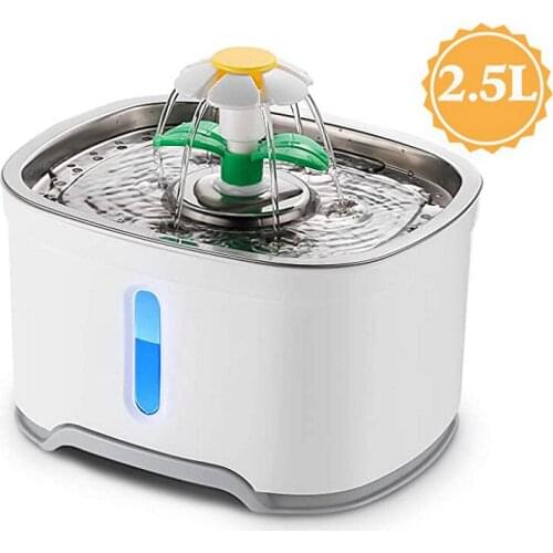 Upgrad 2.5L LED Electric Dog Pet Mute Drinker Feeder Automatic Pet Cat Water Fountain Bowl Pet Fountain Drinking Water Dispenser