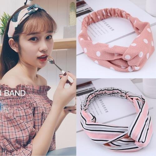Bohemian Hair Bands Print Headbands Retro Cross Turban Bandage Bandanas HairBands Women Girls Summer Hair Accessories Headwrap