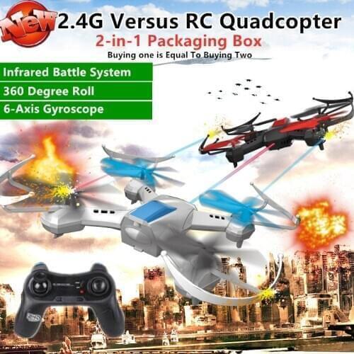 Battle Remote Control Quadcopter RC 2.4G Infrared Battle Mode Six-Axis Gyro Fall Resistant Toy Airplane Model Drone Kids Toys