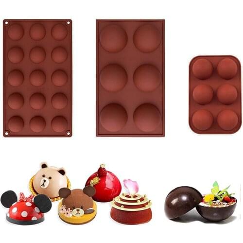 Ball Sphere Silicone Mold For Cake Pastry Baking Chocolate Candy Fondant Bakeware Round Shape Dessert Mould DIY Decorating