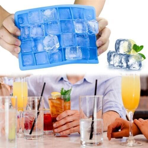 24 Grids Silicone Ice Cube Tray Molds Square Shape Ice Cube Maker Fruit Popsicle Ice Cream Mold For Wine Bar Drinking Dropship