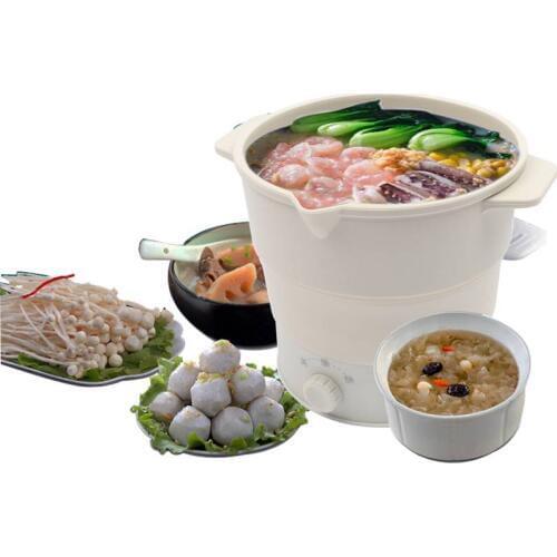 Folding Silicone Hotpot Electric Multifunction Cooker Heating Kettle Water Boiler Stew Soup Noodle Pot