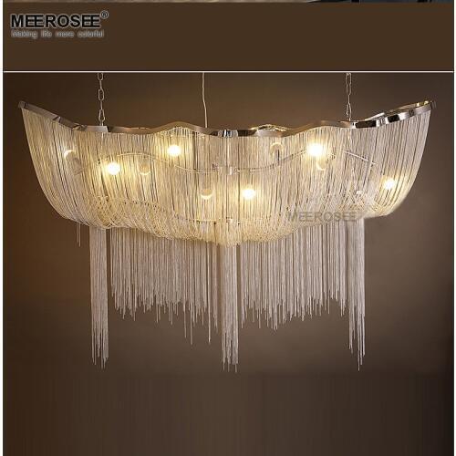 Aluminum Chain Chandelier Lighting Fixture Vintage Empire Suspension Lamp French Chain Hanging Lustre for Living room Restauran