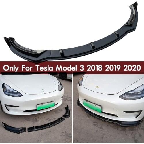 Model3 Lip Spoiler Front Skirt Bumper For Tesla Model 3 2021 Accessories Front Lip Protector Model Three Carbon Fibre ABS