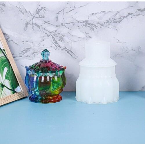 Glass Jar Storage Box Container Resin Mold Storage Box Mould Silicone Mold For DIY Epoxy Resin Trinket Holder Home Decor