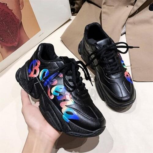 Outdoor Platform Womens Sport Shoes Women Sneakers for Running Shoes Woman Sports Black Chaussure Femme Ete 2021 Walk GME-1356