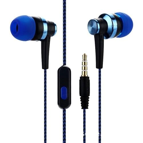 Universal Subwoofer Colorful Headset Wired In-ear Braided Wiring Cord Wheat Earphone For Smart Phone For Android Mobile Phone