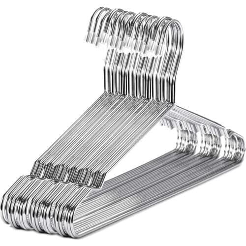 Hangers Stainless Steel 40 cm 20Pcs Hangers for Clothes Standard Notched Hanger Space Saving