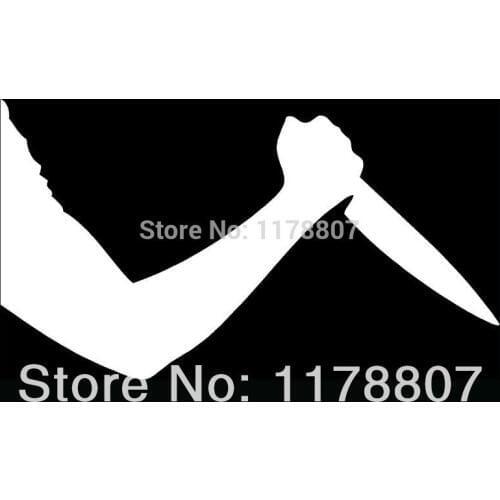 STAB Sticker Silhouette Knife Murder Vinyl for Car Window Truck Bumper Auto Door Kayak Decal Blood Hurt Fight Butcher