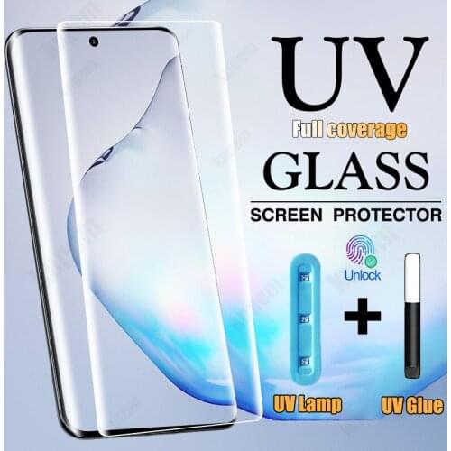 UV Tempered Glass For Samsung Galaxy s10 s20 s21 plus ultra Screen Protector s8 s9 Note 8 9 10 20 Plus Ultra s10 E Glass s9 plus