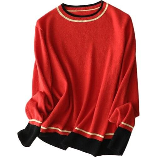 Shuchan Women Sweater 100% Cashmere Pullover England Style Knit Women Clothes 2021 Korean Fashion Knitted Items