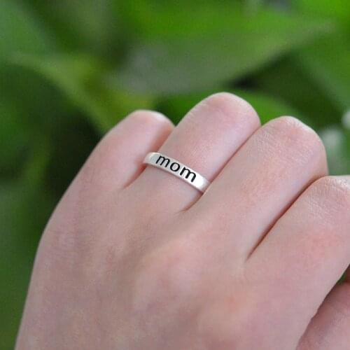 QIHE JEWELRY Simple Stackable Mom Ring Mothers Jewelry Mothers Ring Gift for Wife Mothers day gift