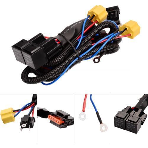 YUNPICAR 1Set 2 Headlight Harness H4 Headlight Relay Harness