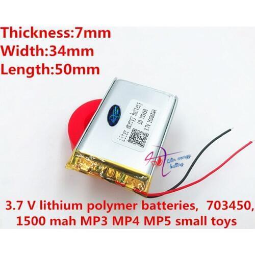 1pcs 3.7V,1500mAH 703450 ( polymer lithium ion / Li-ion battery )for model aircraft,GPS,mp3,mp4,cell phone,speaker,bluetooth