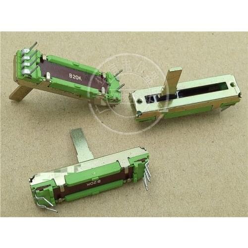 1pcs 35mm for ALPHA Straight Slip Potentiometer B20K / variable resistors Stereo fader B20K / Shank Length 15MMC