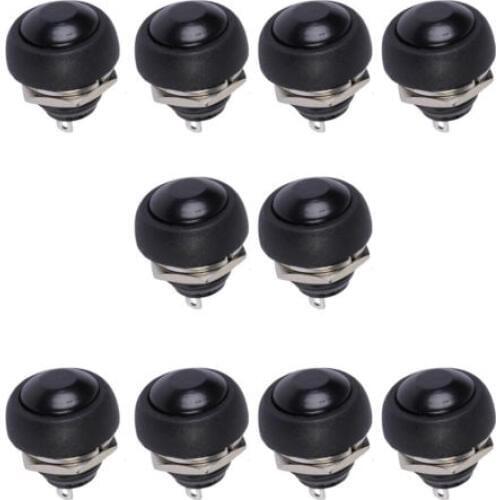 10Pack Black Mini Round Toggle Switch 12mm Momentary Push button Switch Sales