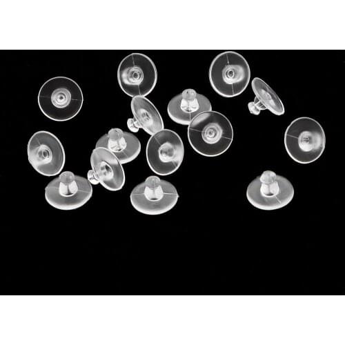 100pcs/lot Clear Soft Silicone Rubber Earring Back Round Ear Plug Safety Bullet Stopper Blocked Caps For DIY Jewelry Accessories