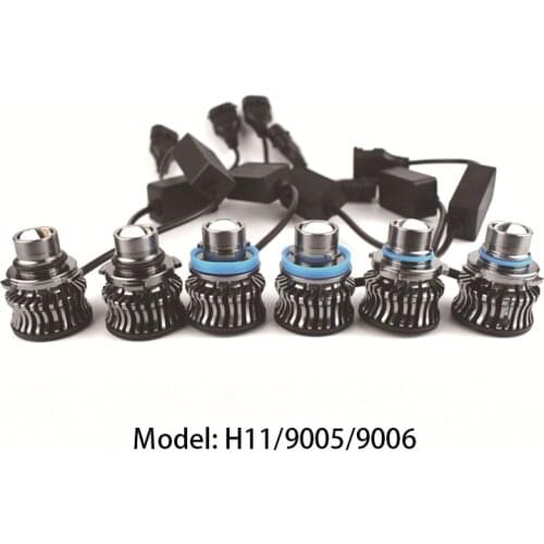 1xUniversal Car Fog Light Bulbs 6000K Error Free Fog Light Small Laser Lens LED Car Light H11 Yellow And White High Beam Cannon