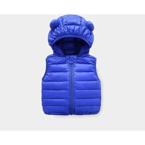 2020 Girls Warm Hooded Down Vest Baby Thicken Waistcoat Kids Outerwear Vest Children Clothing Boys Girls Autumn Jackets Vest M8