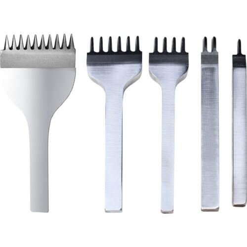 4Pcs/lot DIY Leather Craft Tools 3/4/5/6mm Leather Hole Punches Stitching Sewing Punch Tool 1+2+4+6 Prong Tools for Leather Belt