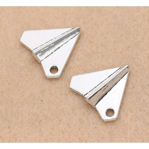 5PCS Antique Silver Plated Paper plane Charms Pendants Fashion Jewelry DIY Jewelry Making Bracelet Handmade 17x19mm