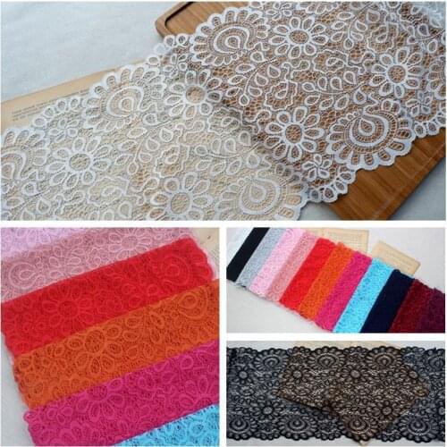5 Yards / Lot 8color can choose navy pink White Stretch Lace 20CM Wide Handmade DIY Clothing Accessories RS844