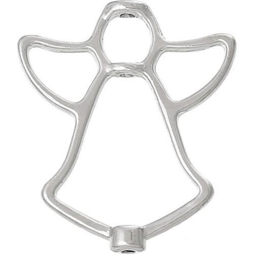 8Seasons Fashion Beads Frames Angel Silver Color DIY Making Jewelry (Fits 4mm ,10mm Beads) 25mm x 21mm, 100PCs