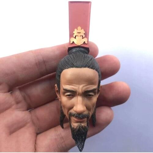 In Stock 1/6 Scale Male Ancient Soldier Sima Yi Head Scuplt Carved Model for 12'' Body Accessory