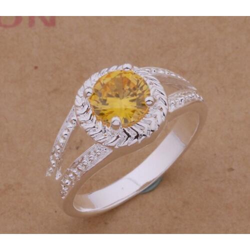 AR132 Fashion Jewelry Silver Color Gifts Popular Rings For Women Diplonema Inlaid Yellow Stone /aguaiyba Axmajota