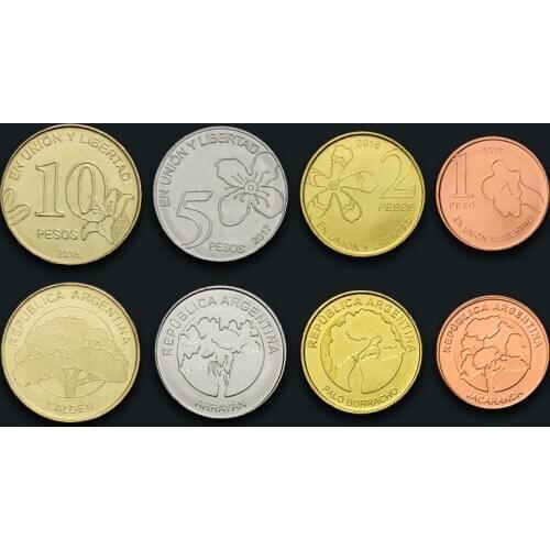 Argentina set 4 pcs Issuing Coins Original Coin 100% Real Unc