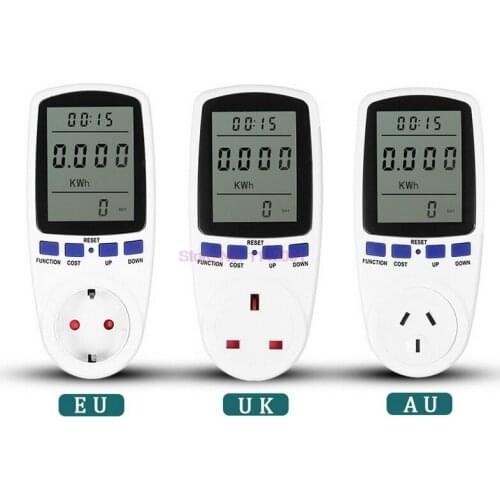 20 PCS EU AU Automatic Kwh Power Switch Digital Voltage Wattmeter Power Analyzer Electronic Power Meter Energy Meter