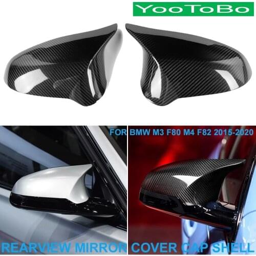 LHD RHD Car Styling Real Dry Carbon Fiber Rearview Rear Side Mirror Cover Cap Shell Trim Sticker For BMW M3 F80 M4 F82 2015-2020