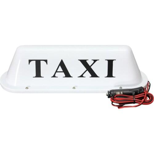 White Waterproof Taxi netic Base Roof Top Car Cab LED Sign Light Lamp 12V PVC