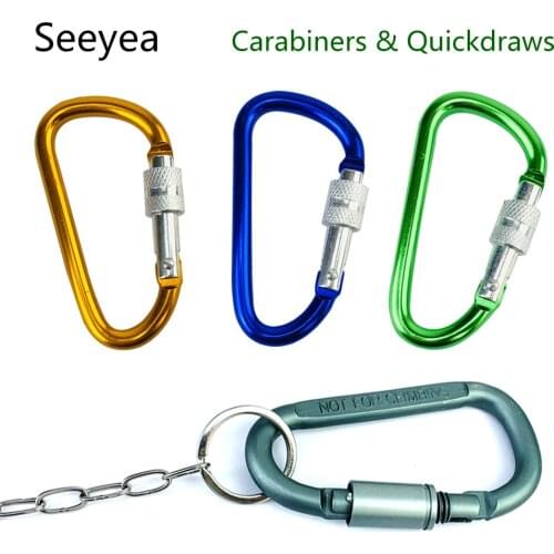 Pet Dogs Cat Training Stop Rest Hook Aluminum Alloy Seat Belt Buckle Key Chain Climbing Buckle Lock Pin Camping Climbing Hook