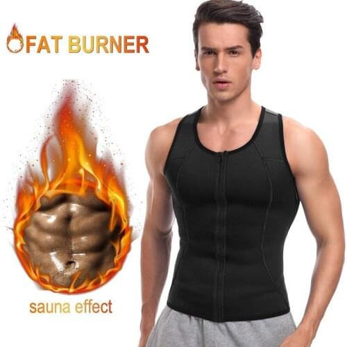Mens Sports Vest Neoprene Corset Sauna Effect Fat Burner Sweet Sweat Fever Vest Stomach Slimming Waist Trainer Shapewear Tops
